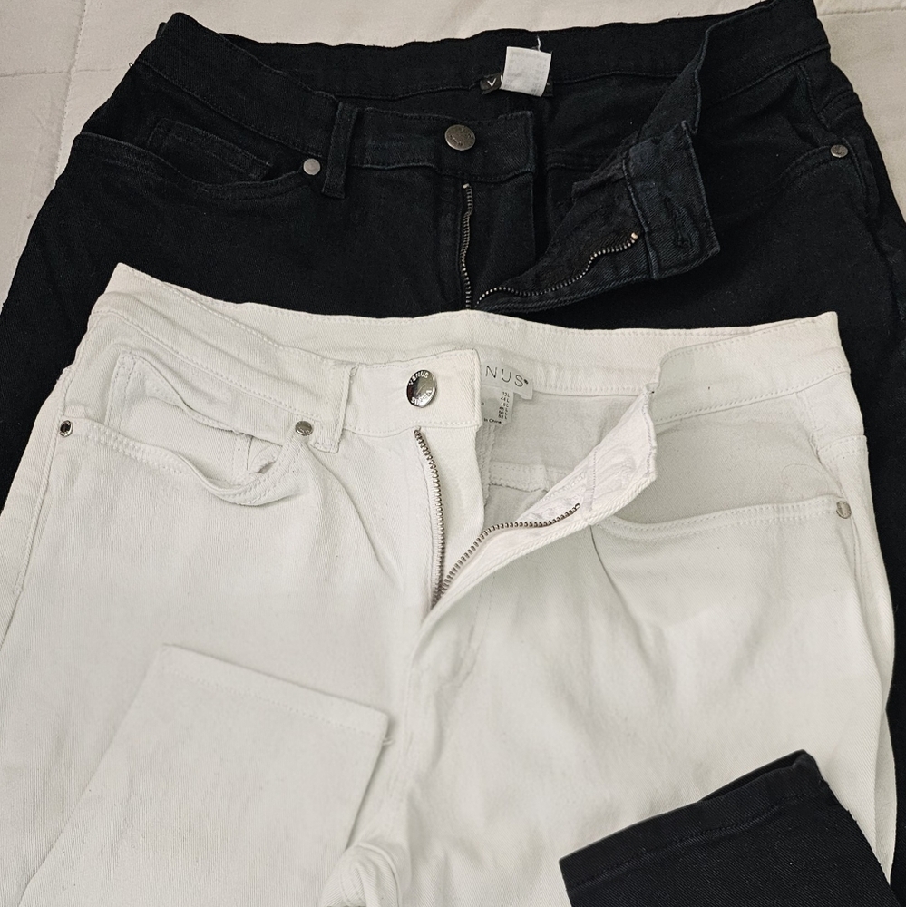VENUS Black and White Skinny Jeans